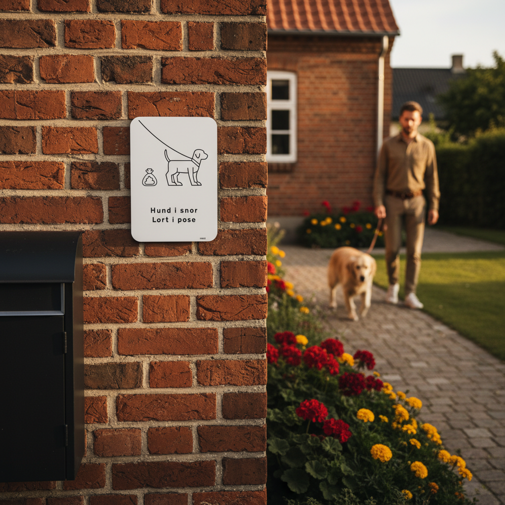 Hund i snor Lort i pose skilt - Billede 5