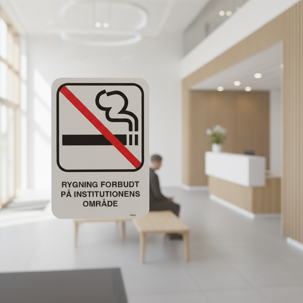 Rygning forbudt på institutionens område skilt - Billede 5