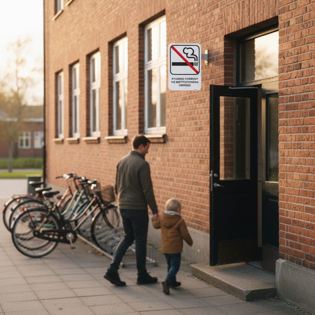 Rygning forbudt på institutionens område skilt - Billede 6