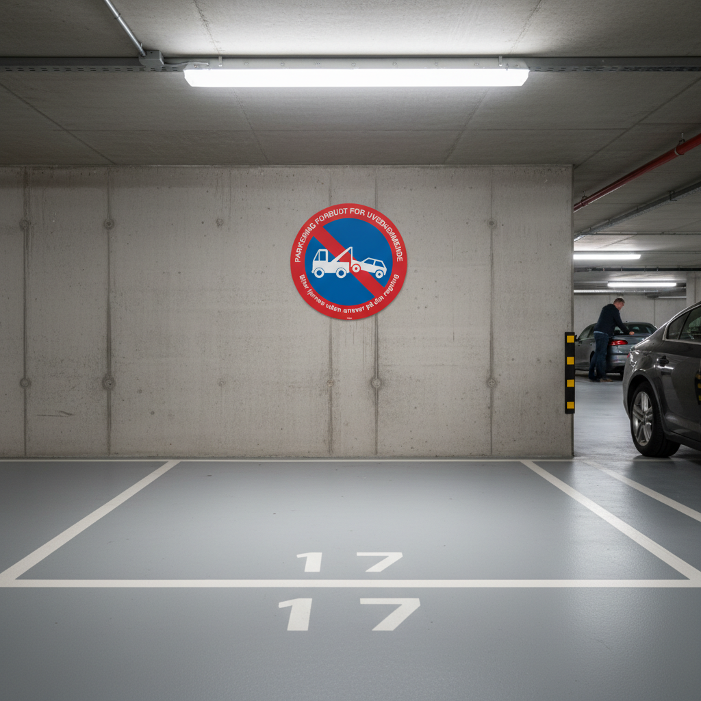 PARKERING FORBUDT FOR UVEDKOMMENDE Biler fjernes uden ansvar på din regning skilt - Billede 2