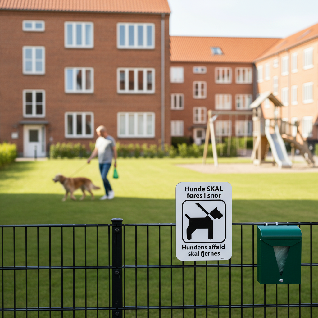 Hunde SKAL føres i snor hundens affald skal fjernes skilt - Billede 3