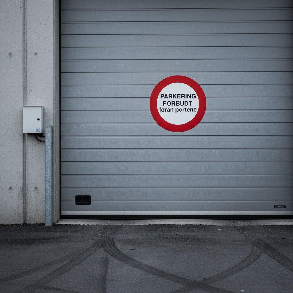 Parkering forbudt foran portene skilt - Billede 3