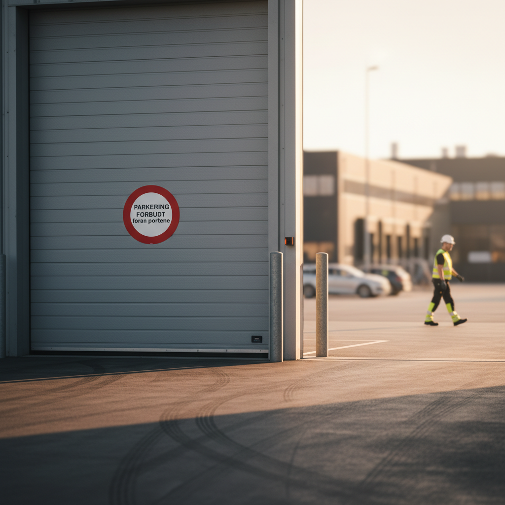 Parkering forbudt foran portene skilt - Billede 2