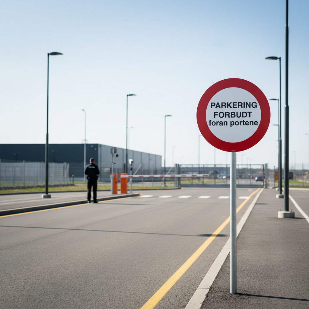 Parkering forbudt foran portene skilt - Billede 4