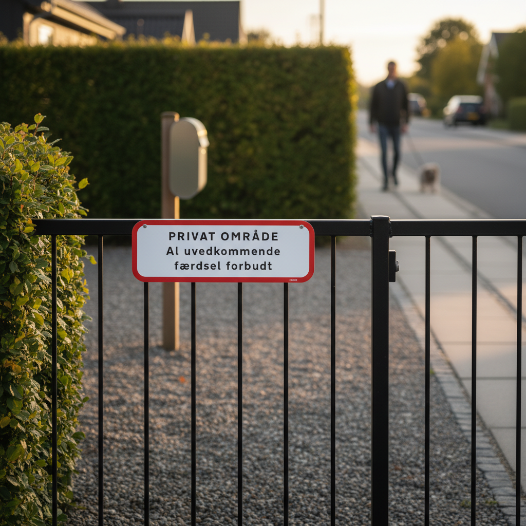 Privat område al uvedkommende færdsel forbudt skilt - Billede 3