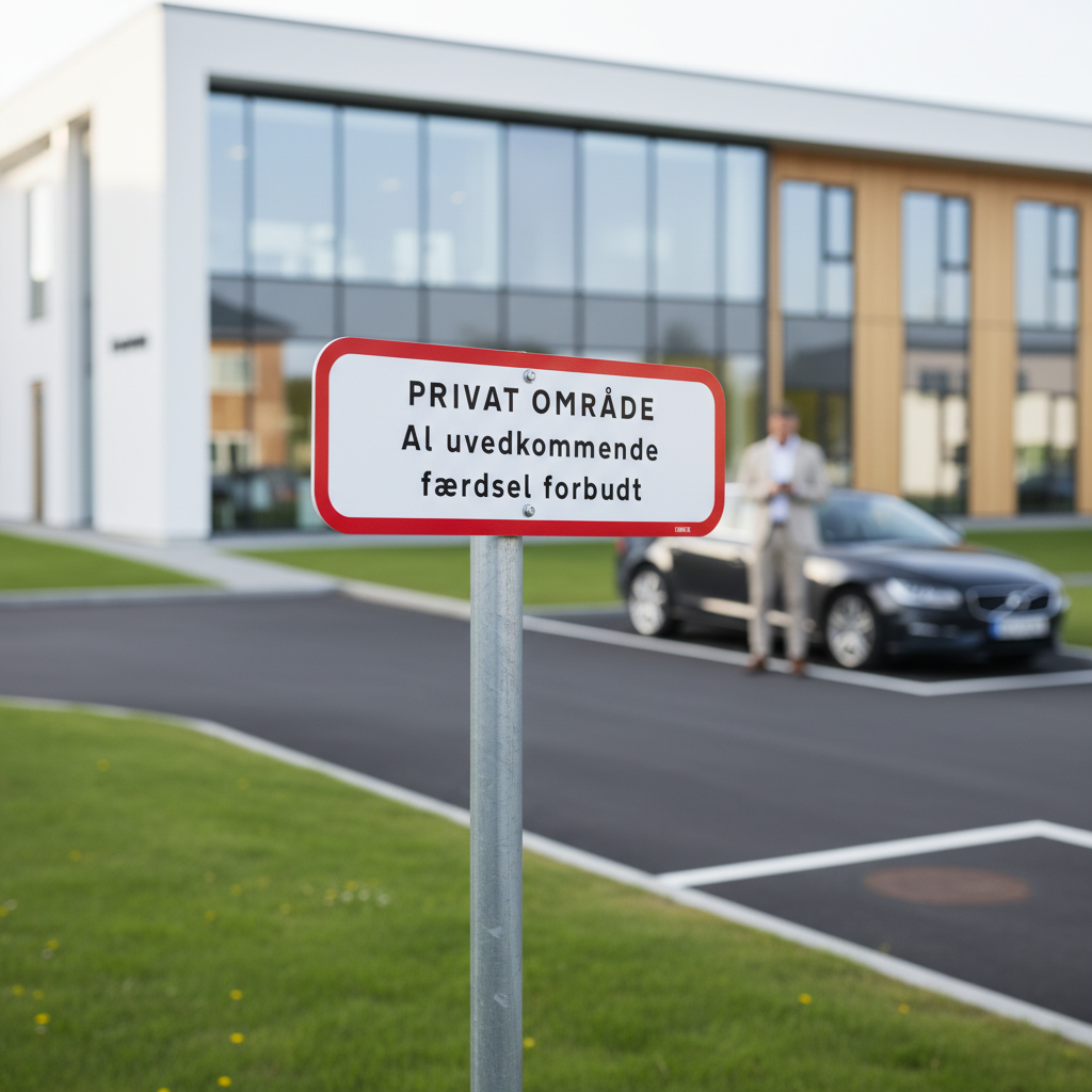 Privat område al uvedkommende færdsel forbudt skilt - Billede 2