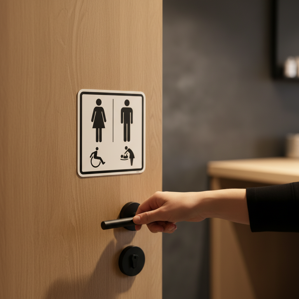 Dame, Herre og Handicap toilet samt pusleplads skilt - Billede 3