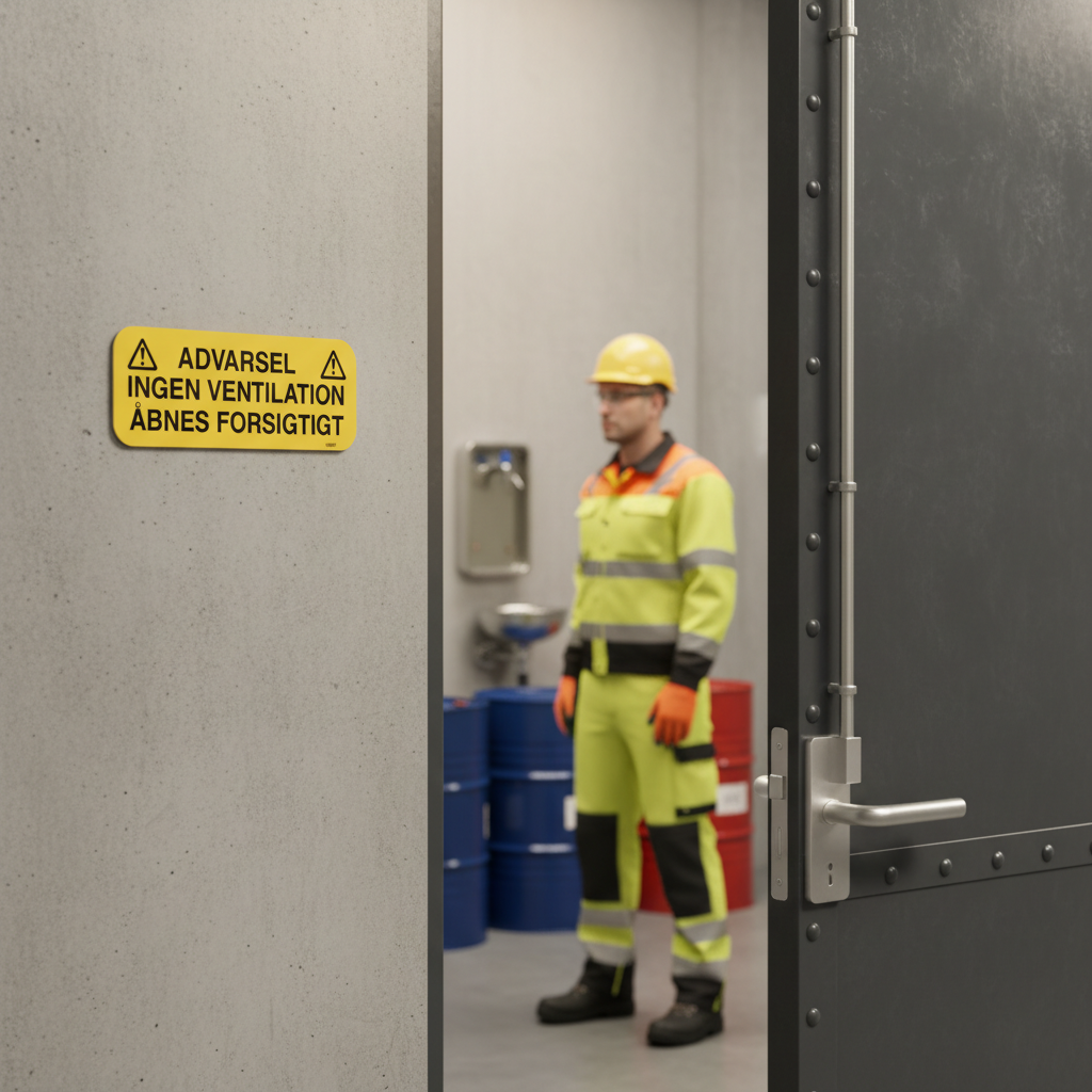 Advarsel Ingen ventilation åbnes forsigtigt skilt - Billede 3