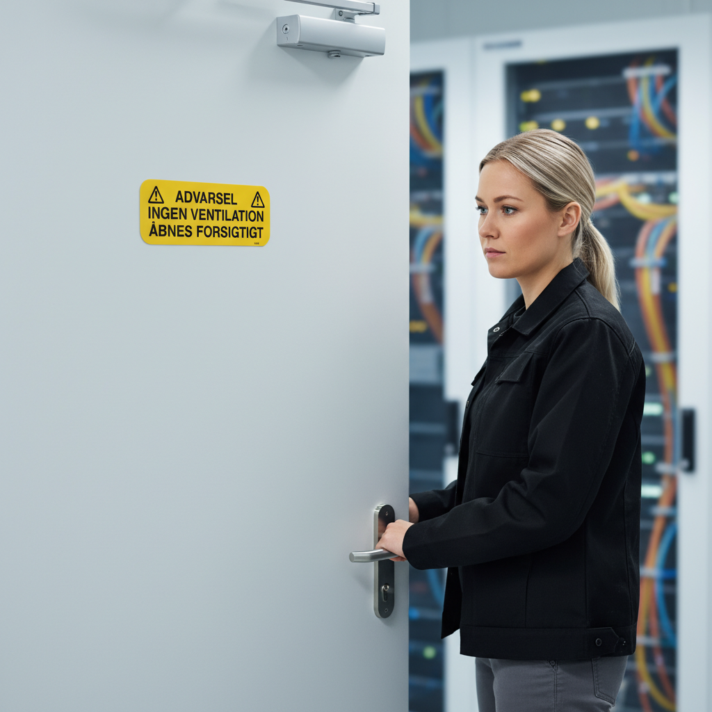 Advarsel Ingen ventilation åbnes forsigtigt skilt - Billede 4