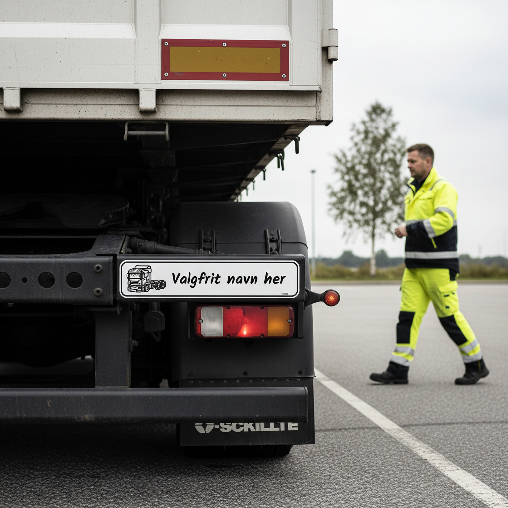 Sort trucker skilt med lastbil og navn - Billede 4
