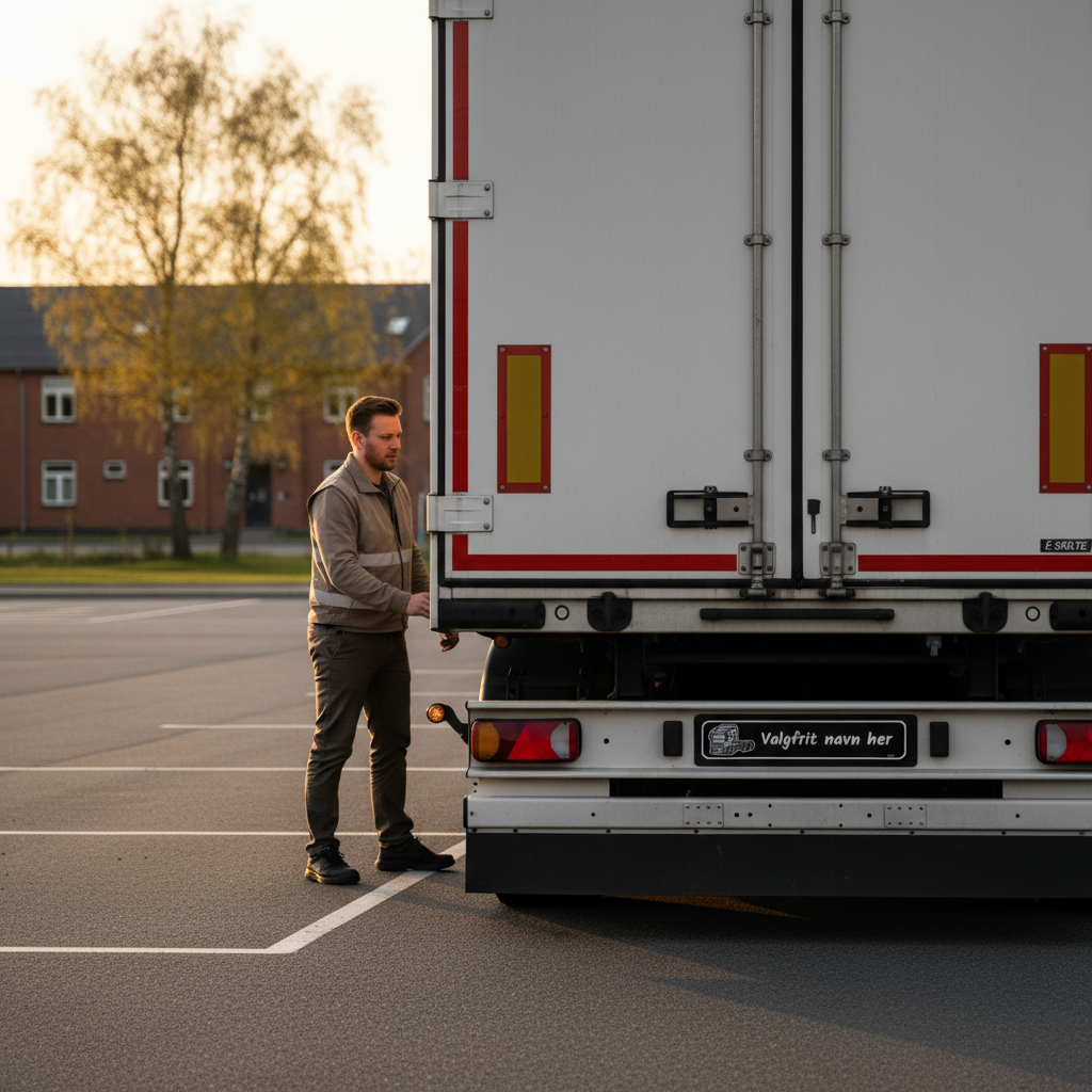 Sort trucker skilt med lastbil og navn - Billede 7