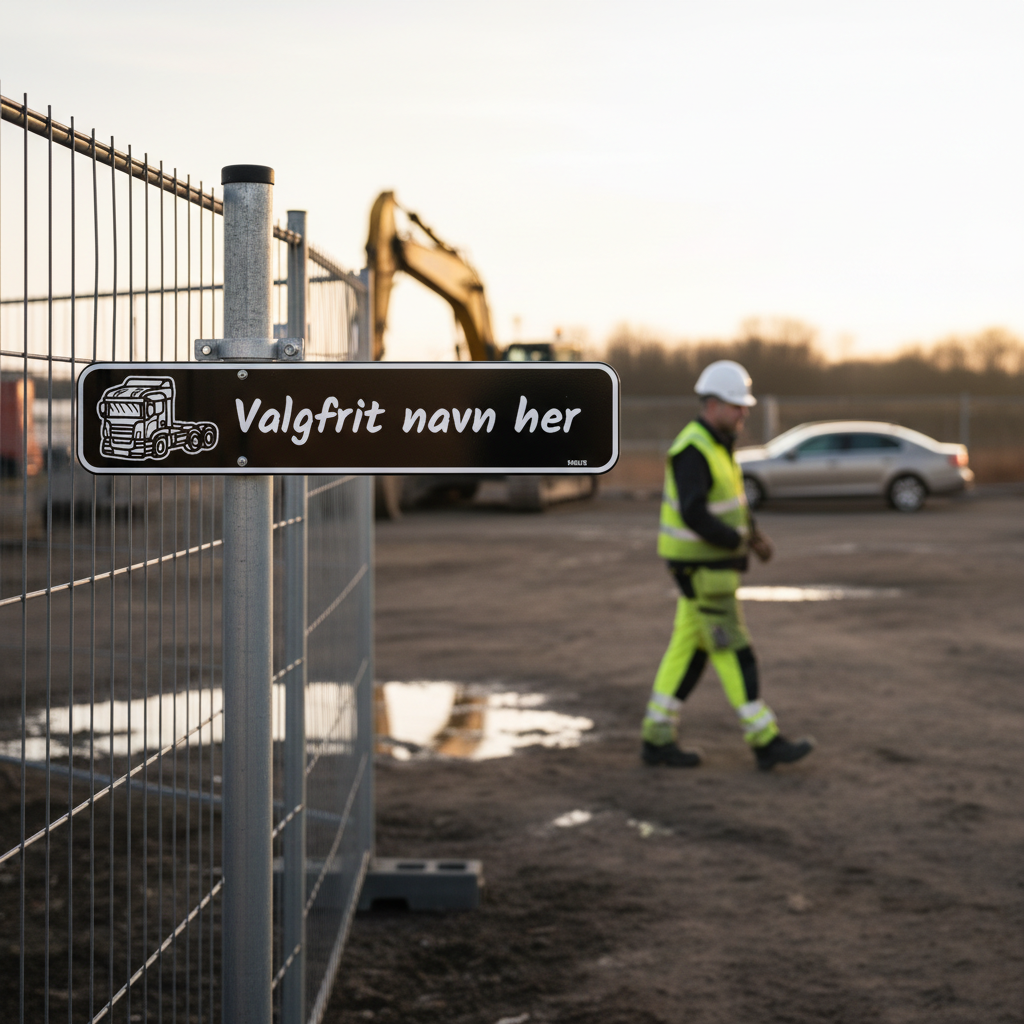 Sort trucker skilt med lastbil og navn - Billede 8