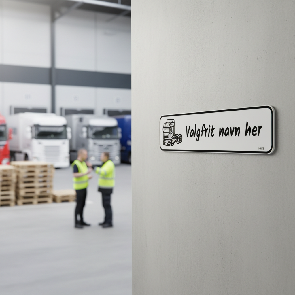 Sort trucker skilt med lastbil og navn - Billede 5