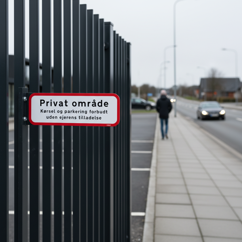 Kørsel og parkering forbudt uden ejerens tilladelse skilt - Billede 5