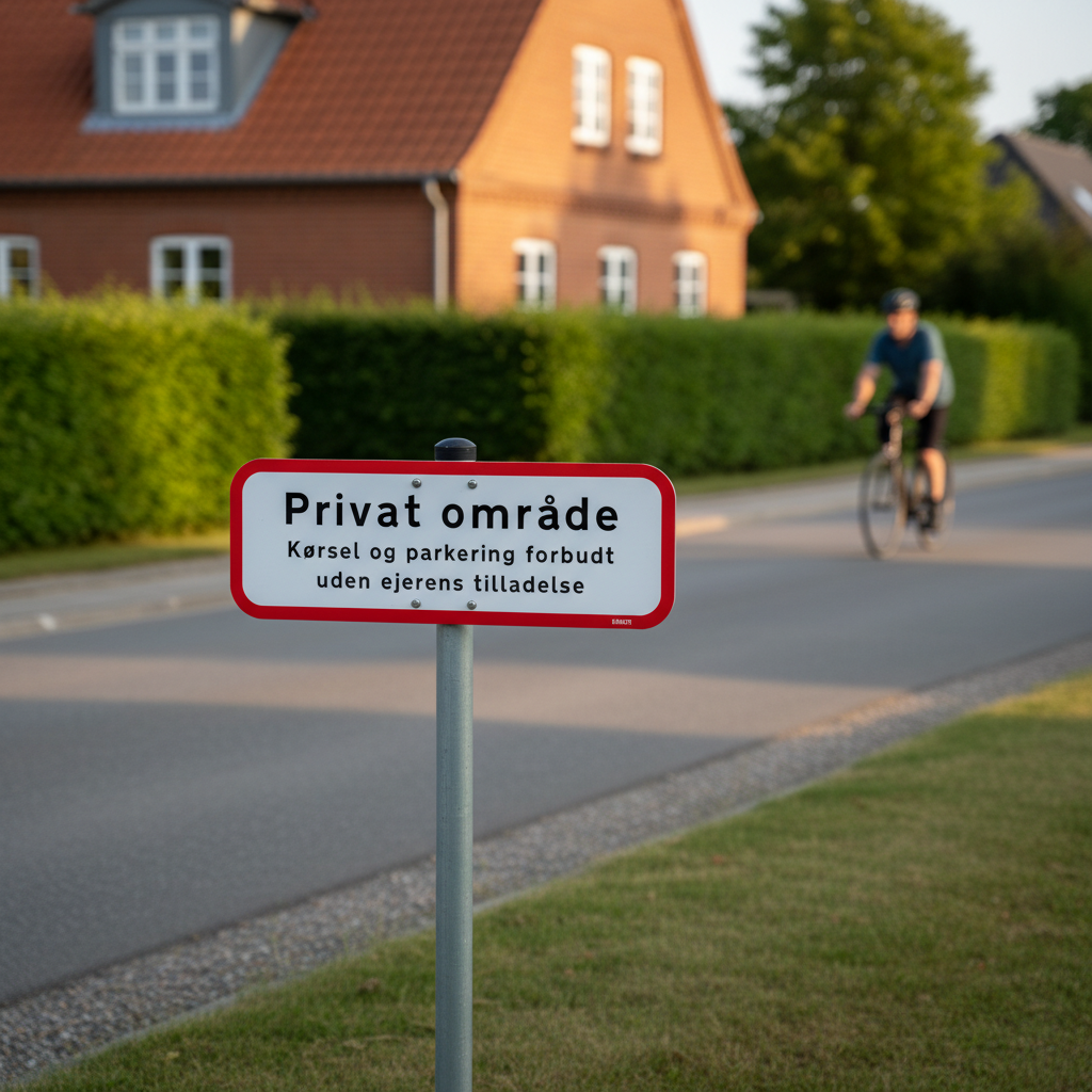 Kørsel og parkering forbudt uden ejerens tilladelse skilt - Billede 4