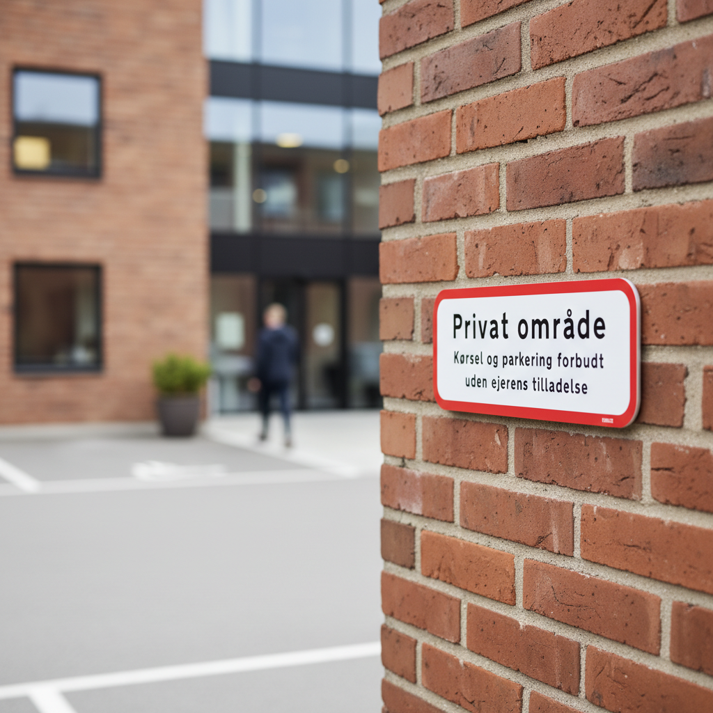 Kørsel og parkering forbudt uden ejerens tilladelse skilt - Billede 9