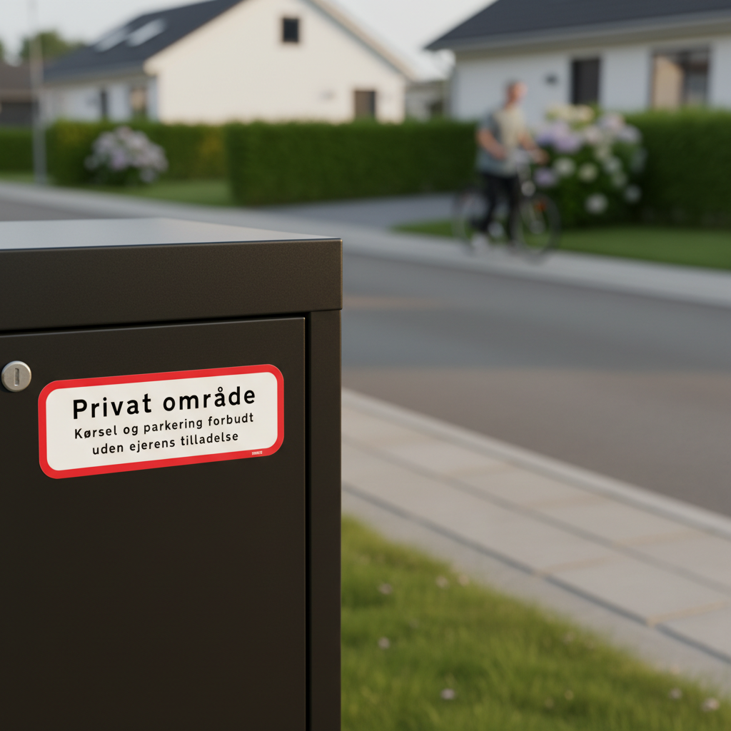 Kørsel og parkering forbudt uden ejerens tilladelse skilt - Billede 3