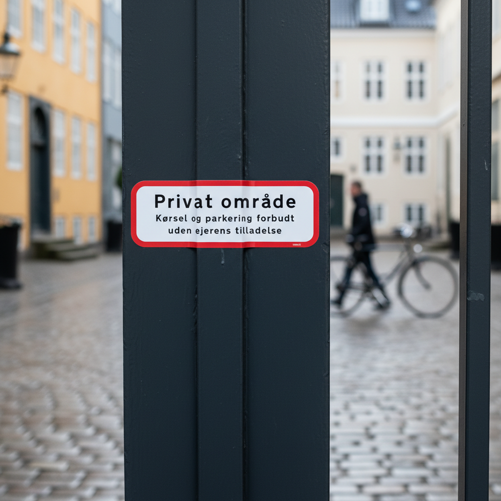 Kørsel og parkering forbudt uden ejerens tilladelse skilt - Billede 6