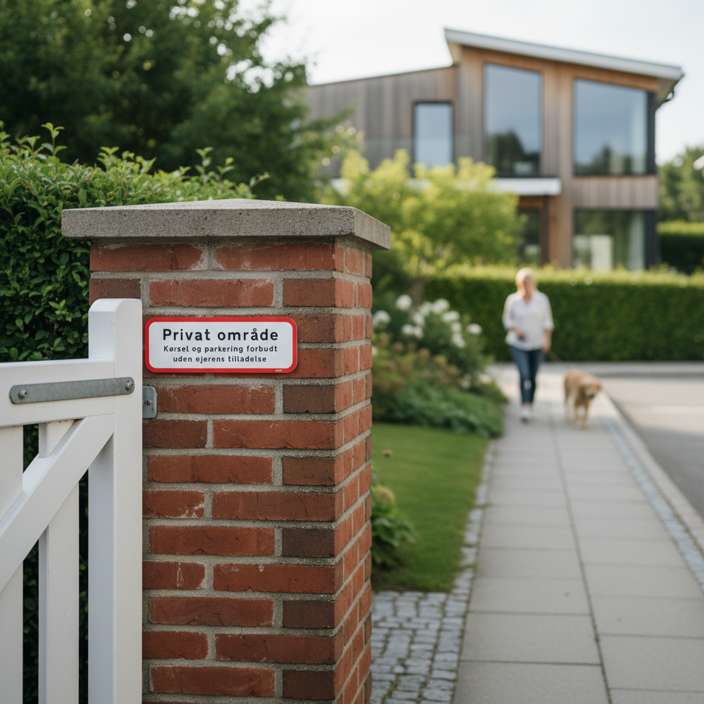 Kørsel og parkering forbudt uden ejerens tilladelse skilt - Billede 2