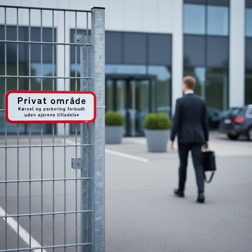 Kørsel og parkering forbudt uden ejerens tilladelse skilt - Billede 7