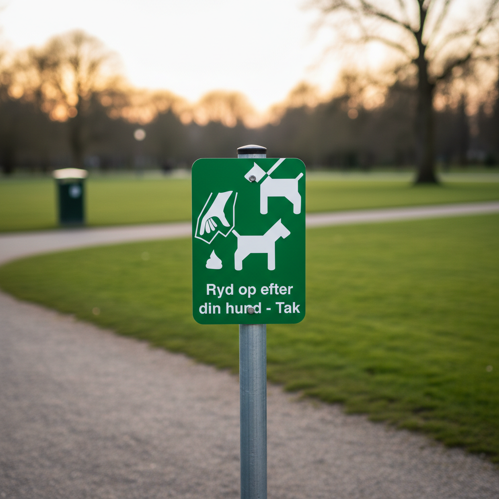 Ryd op efter din hund - Tak - skilt - Billede 2