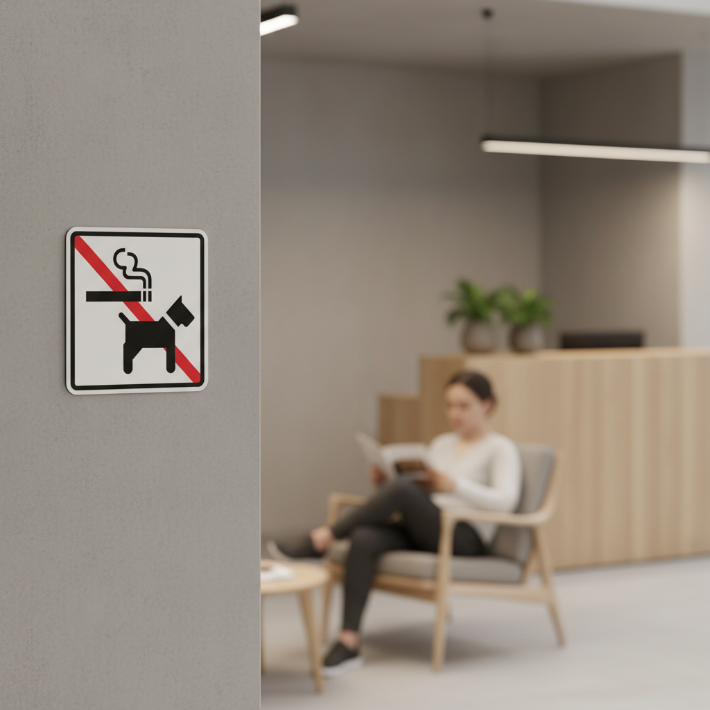 Rygning og hunde forbudt skilt - Billede 5