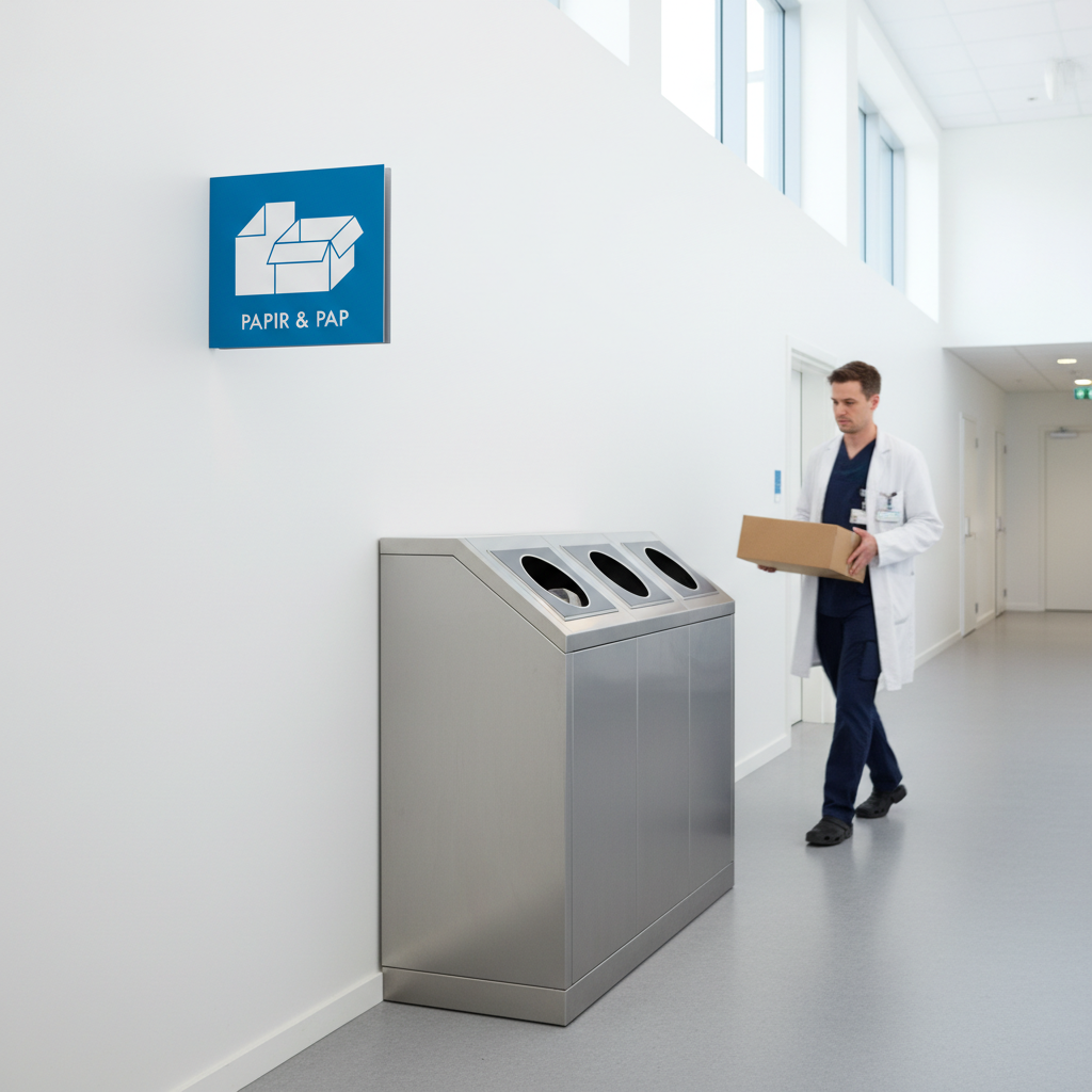 Papir & pap affald skilt - Dansk Affaldssortering - Billede 2