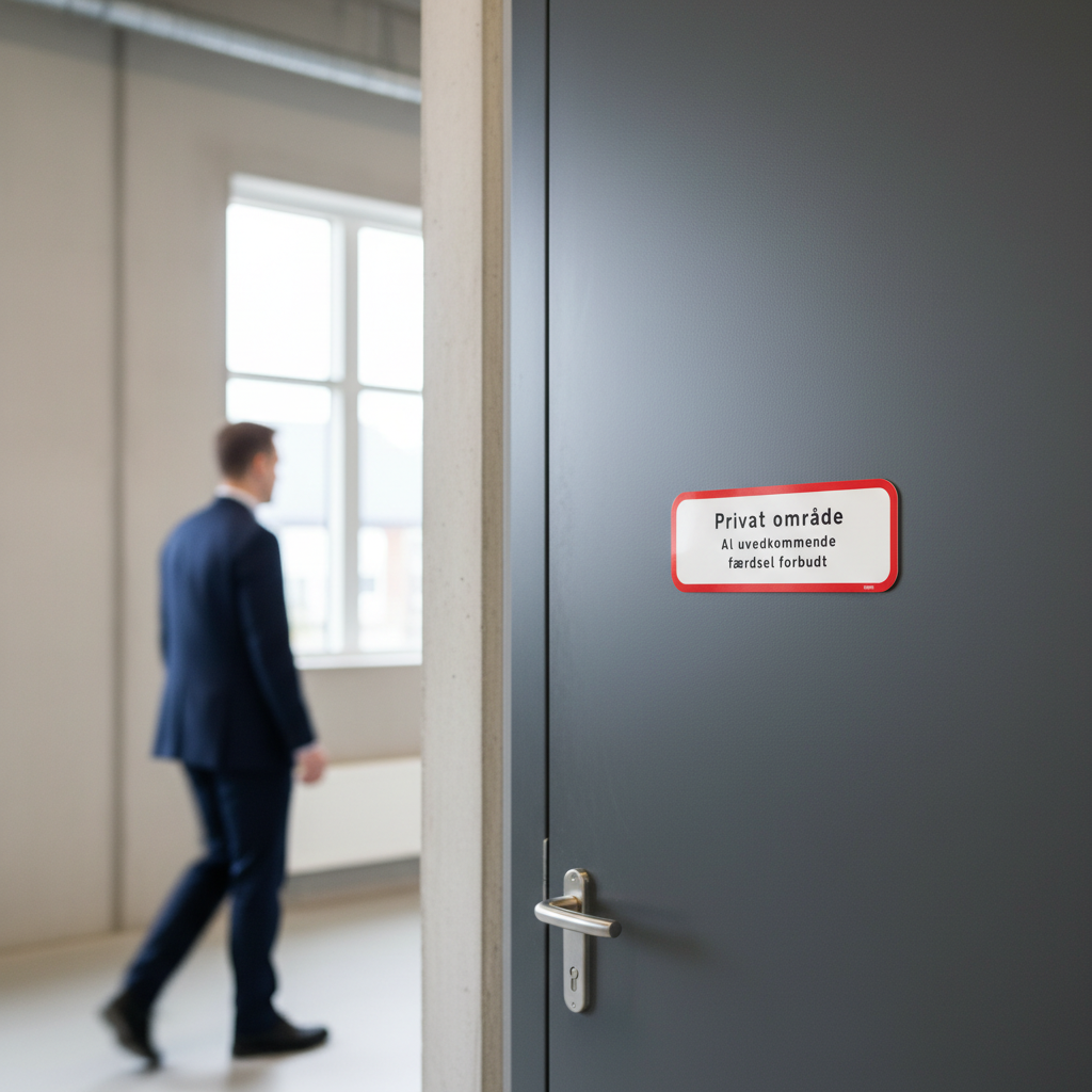 Privat område al uvedkommende færdsel forbudt skilt - Billede 4