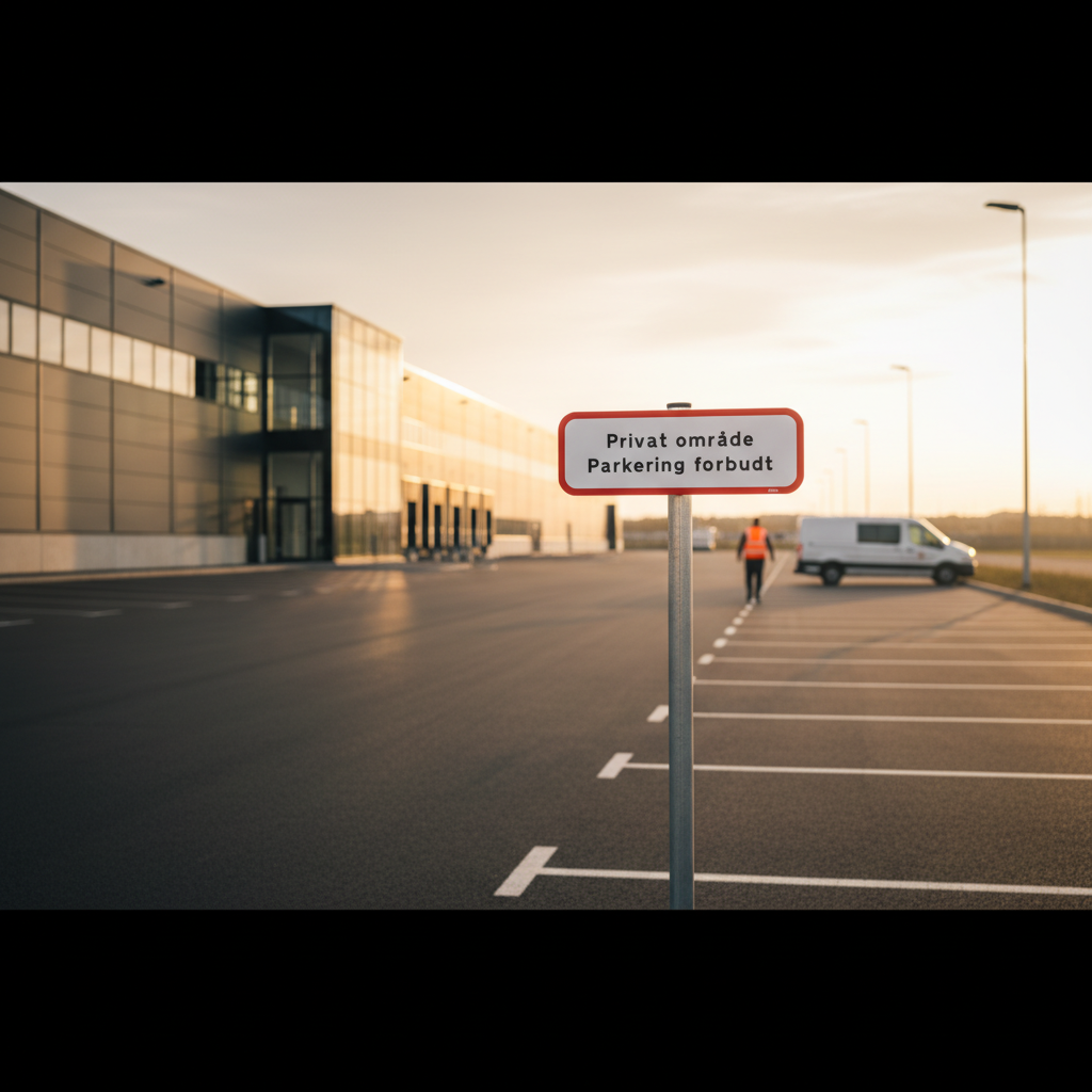 Privat område Parkering forbudt skilt - Billede 3