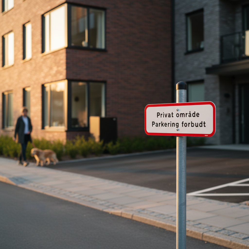 Privat område Parkering forbudt skilt - Billede 2