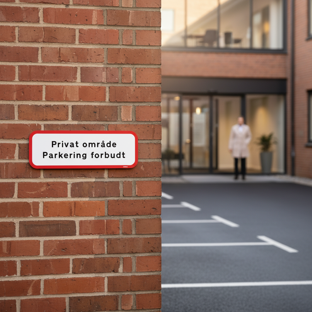 Privat område Parkering forbudt skilt - Billede 4