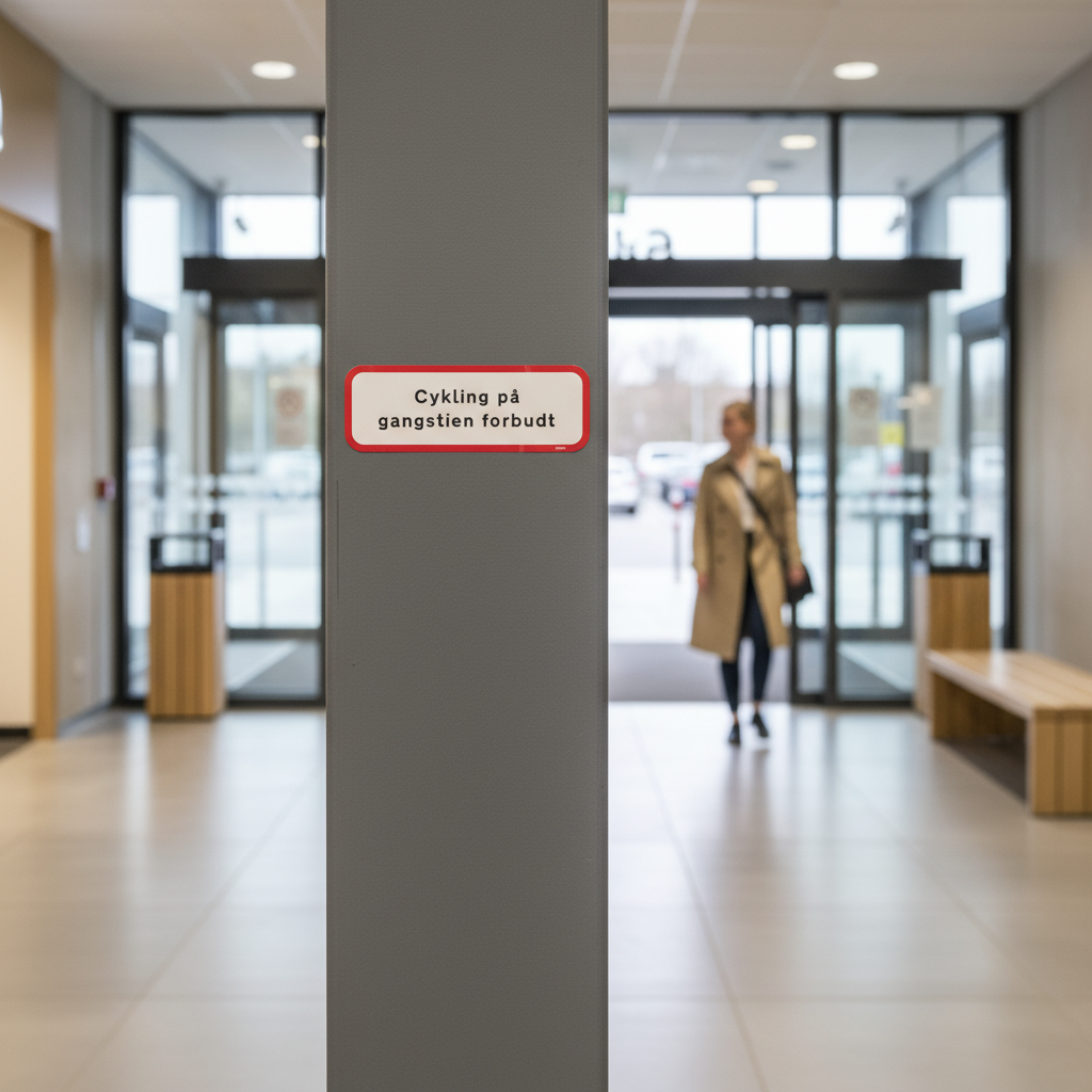 Cykling på gangstien forbudt skilt - Billede 3