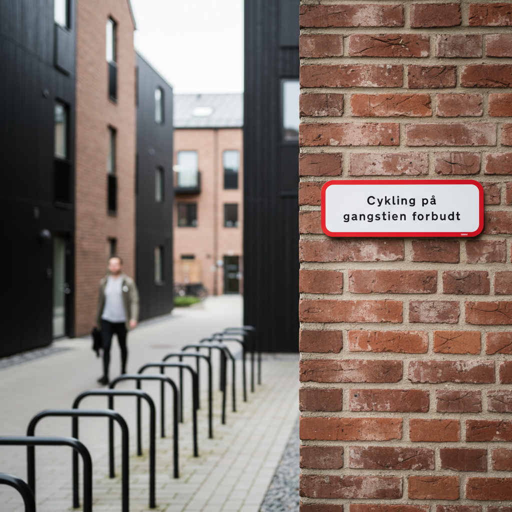 Cykling på gangstien forbudt skilt - Billede 2