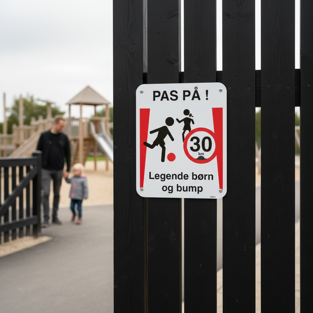 Pas på legende børn og bump 10 km skilt - Billede 4