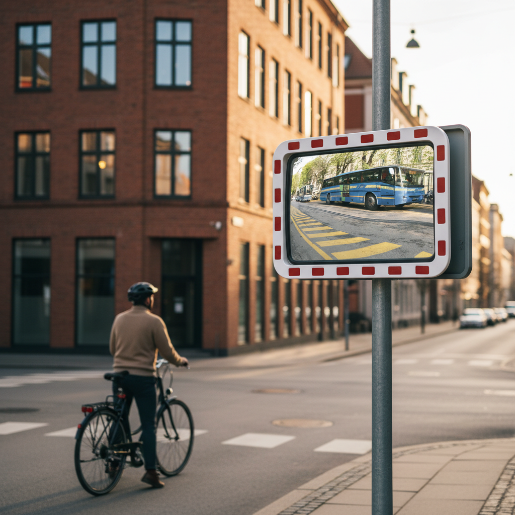 Trafikspejl 60x40 cm m/rød og hvid ramme - Billede 3