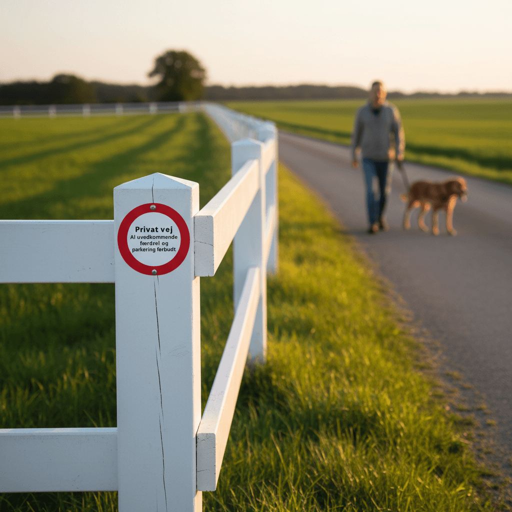 Privat vej al uvedkommende færdsel og parkering forbudt skilt - Billede 4