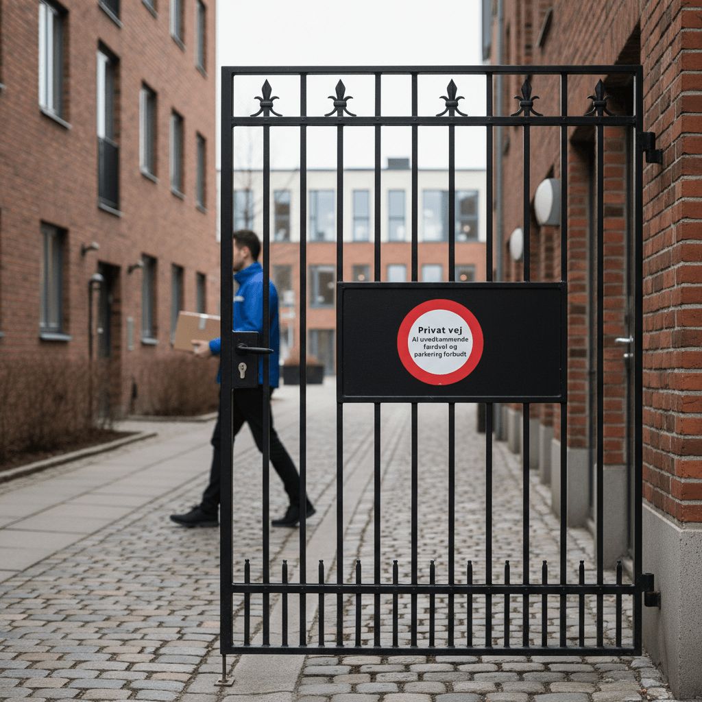 Privat vej al uvedkommende færdsel og parkering forbudt skilt - Billede 5