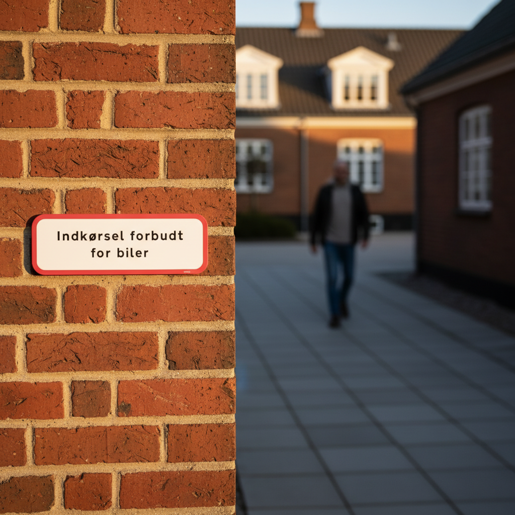 Indkørsel forbudt for biler skilt - Billede 2
