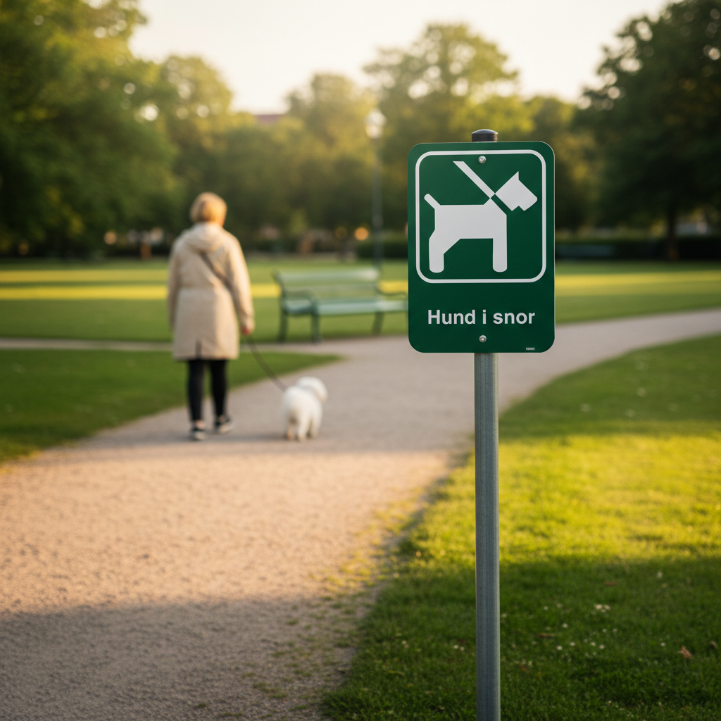 Hund i snor skilt - Billede 5