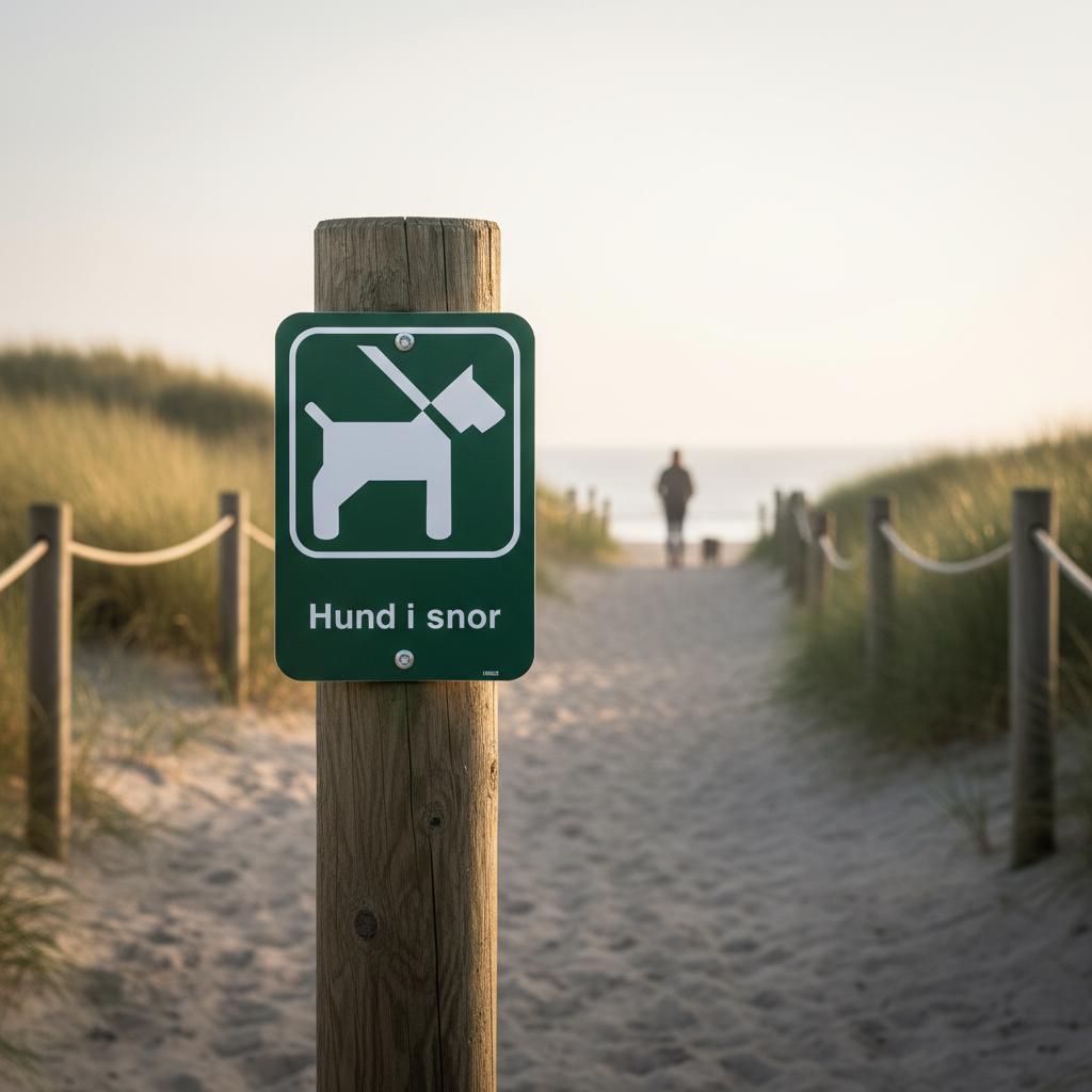 Hund i snor skilt - Billede 3