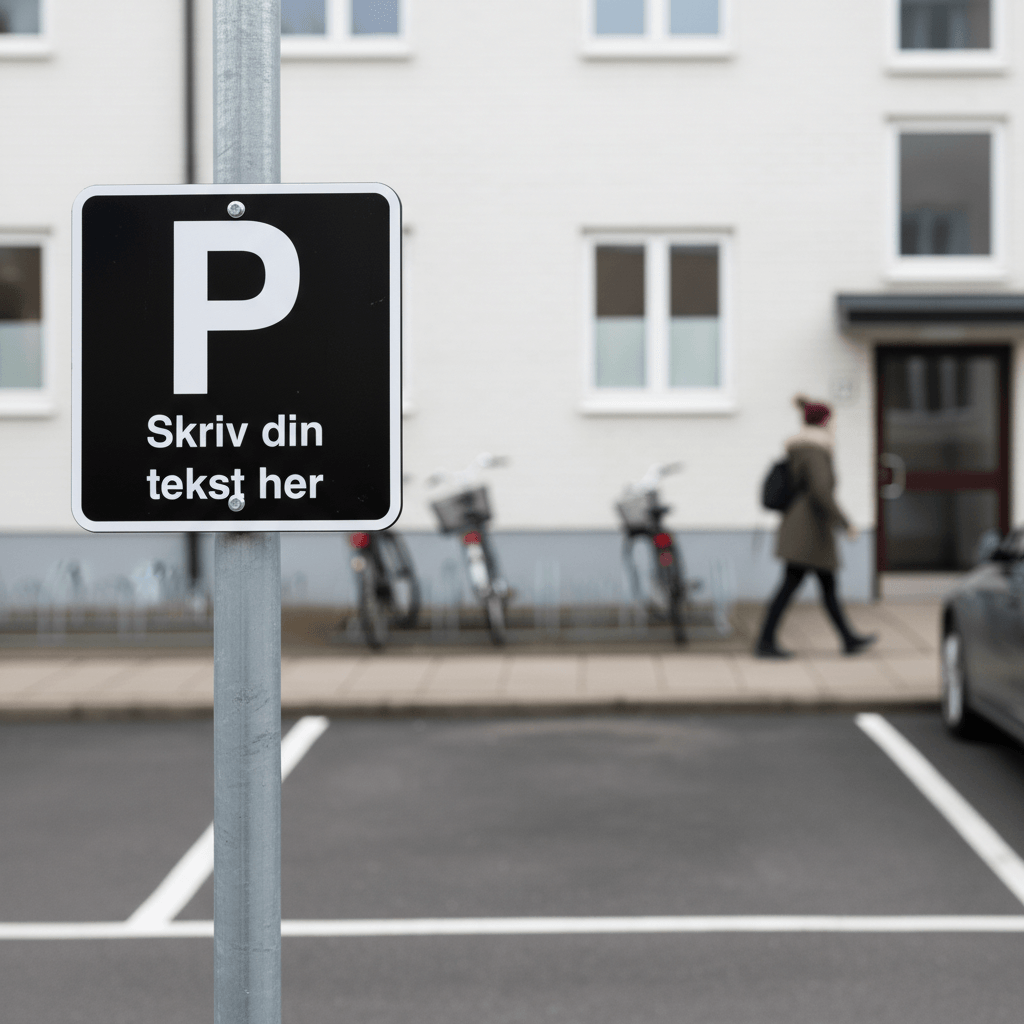 Design-selv sort parkeringsskilt - Billede 2