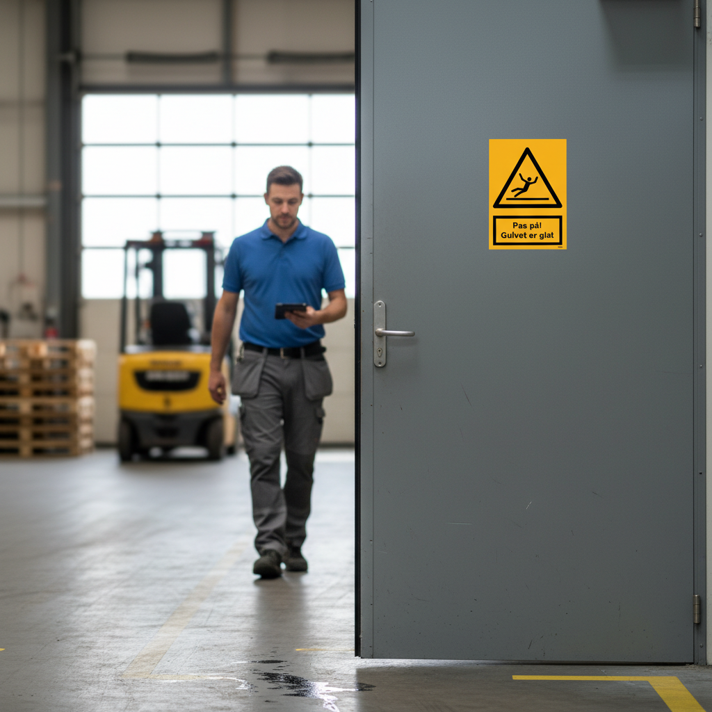 Gulvet kan være glat skilt - Billede 2