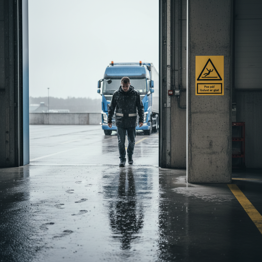 Gulvet kan være glat skilt - Billede 4