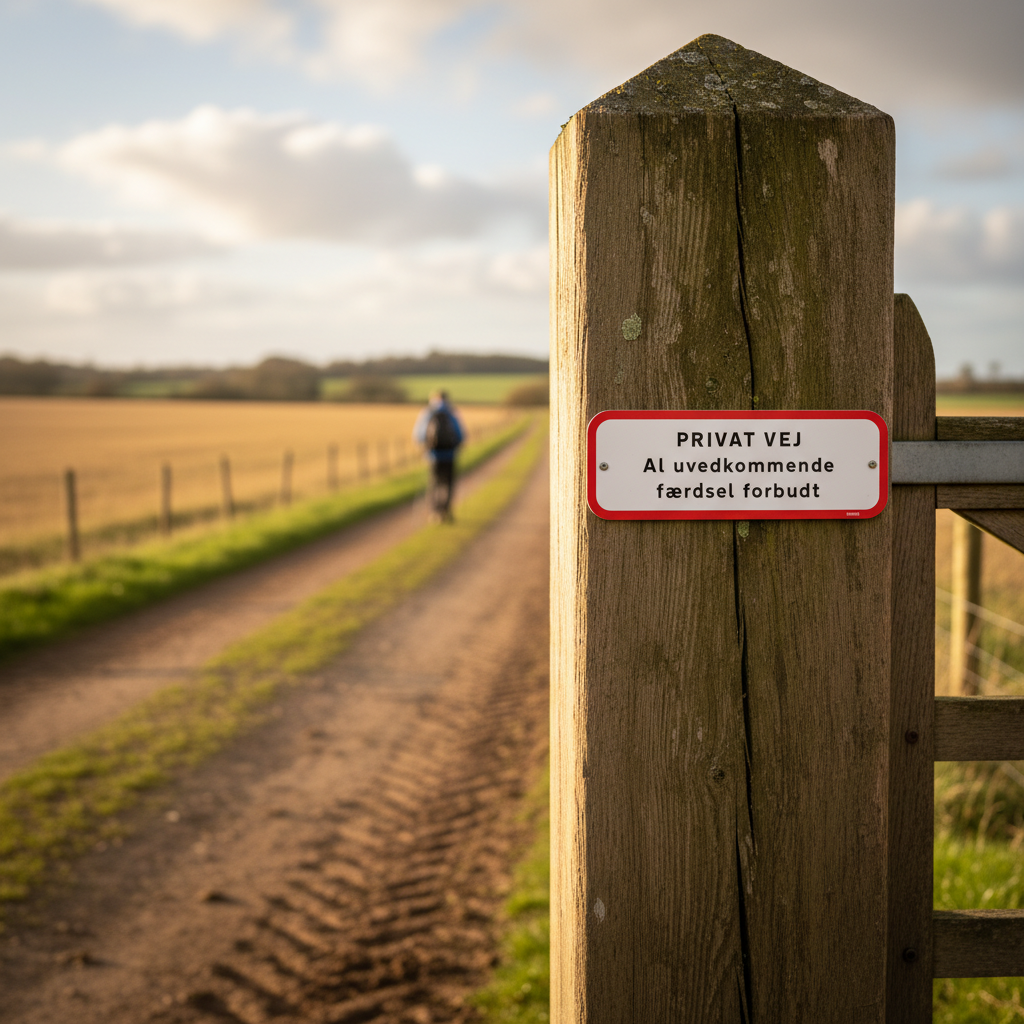 Privat vej al uvedkommende færdsel forbudt skilt - Billede 3