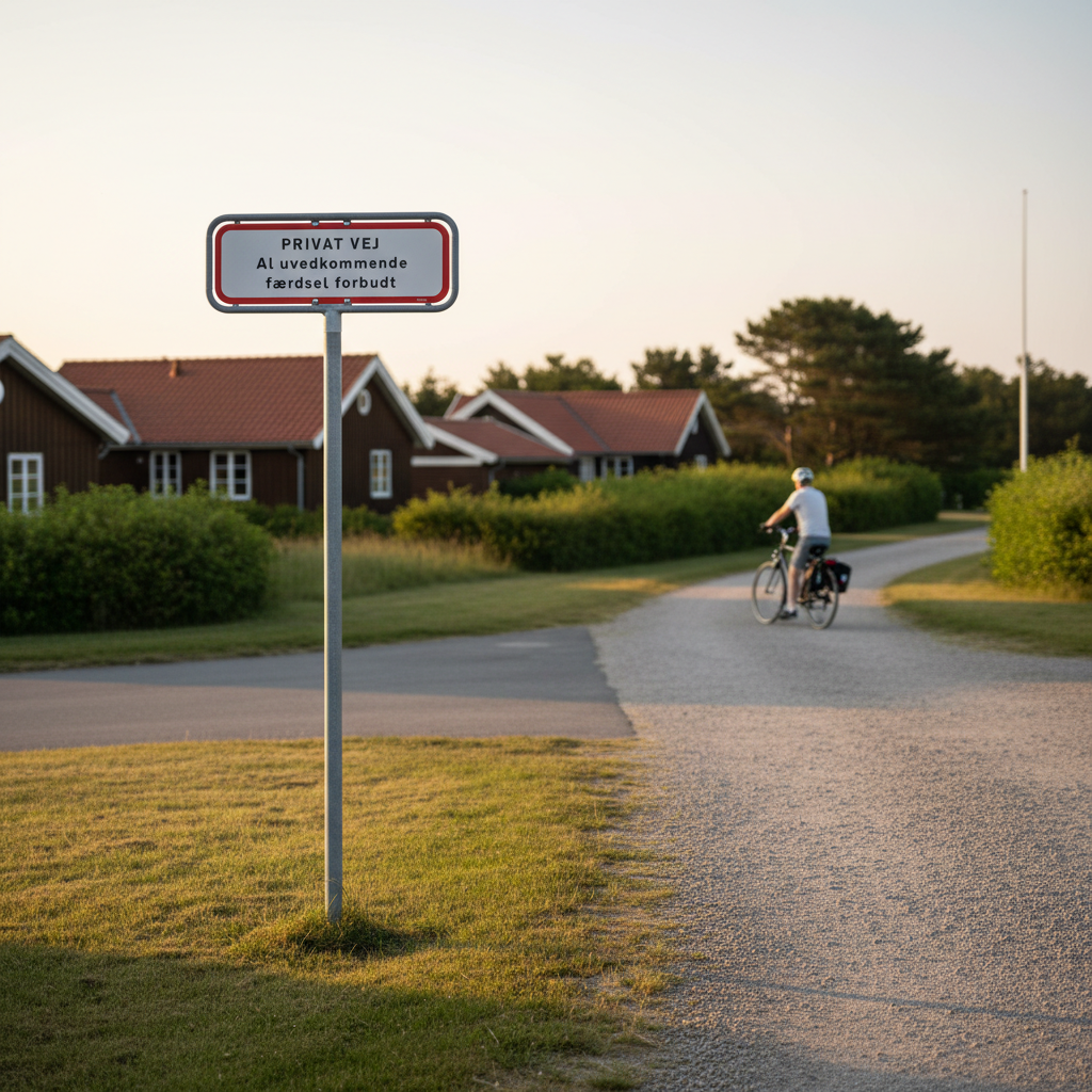 Privat vej al uvedkommende færdsel forbudt skilt - Billede 4