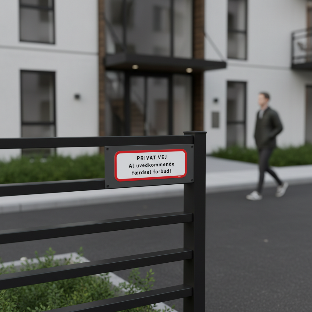 Privat vej al uvedkommende færdsel forbudt skilt - Billede 2