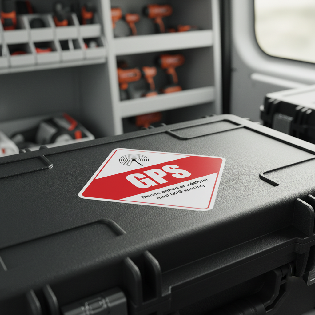Tyverisikringsskilt - Denne enhed er udstyret med GPS sporing skilt - Billede 3