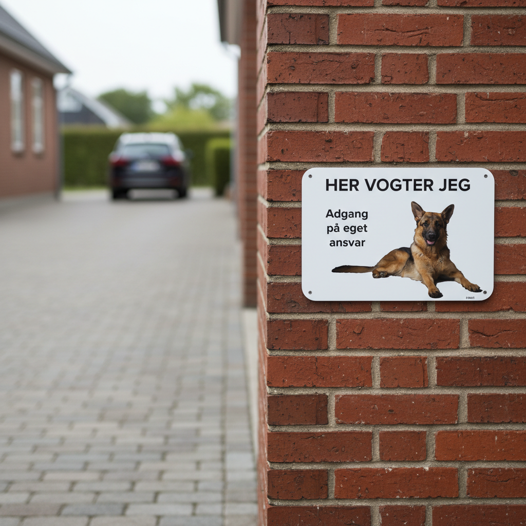 Schæferhund Her vogter jeg Adgang på eget ansvar skilt - Billede 4