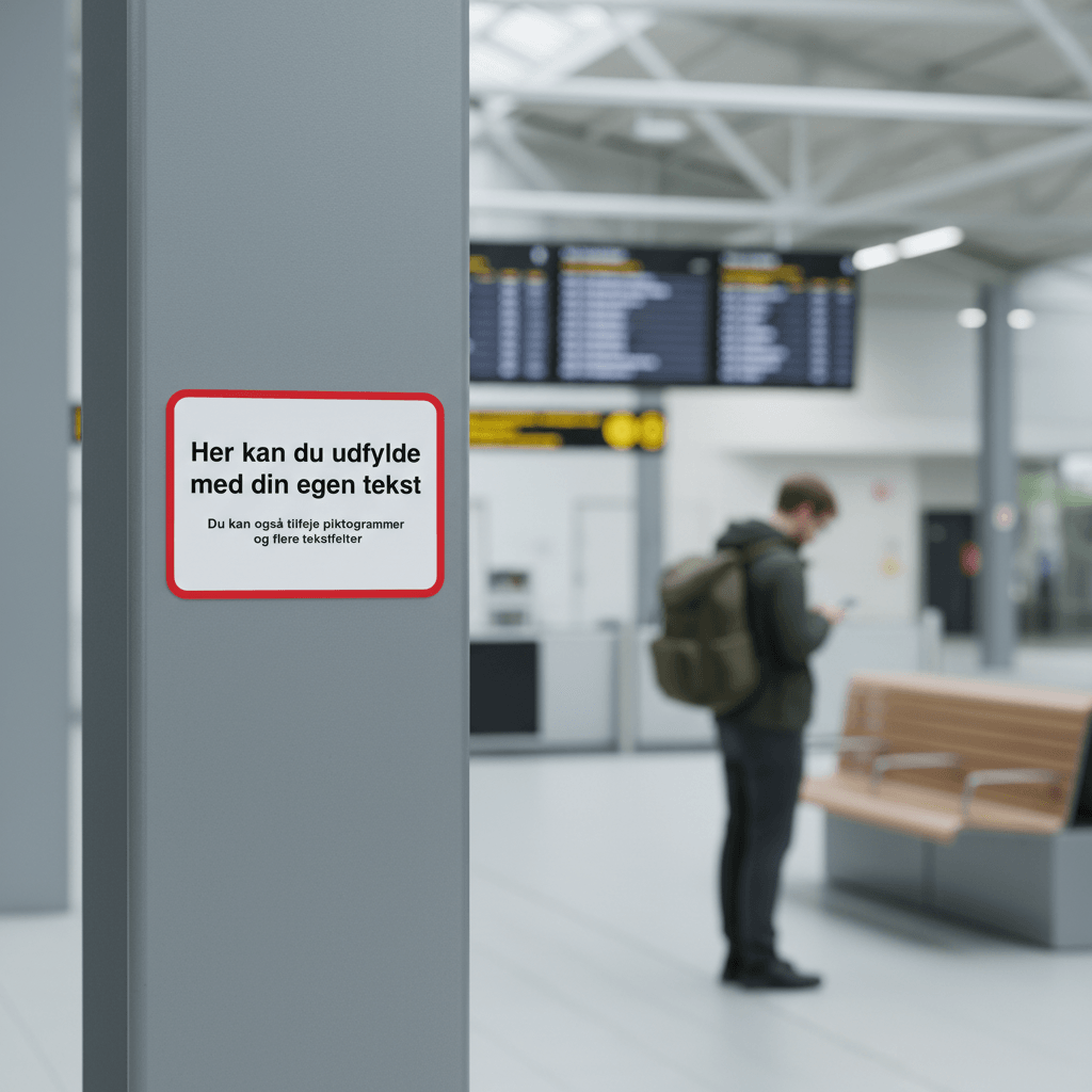 Design-selv rektangulær skilt med rød ramme - Billede 2