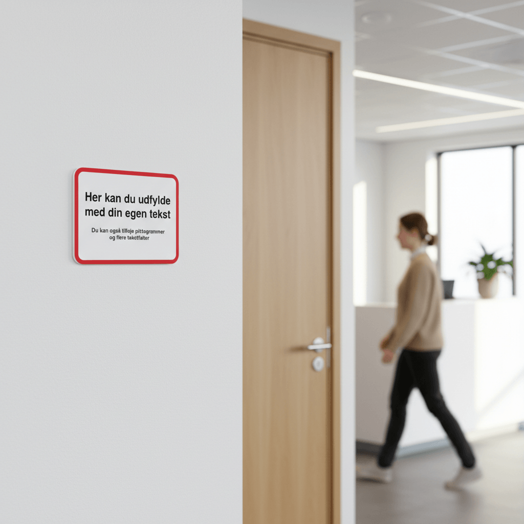 Design-selv rektangulær skilt med rød ramme - Billede 3